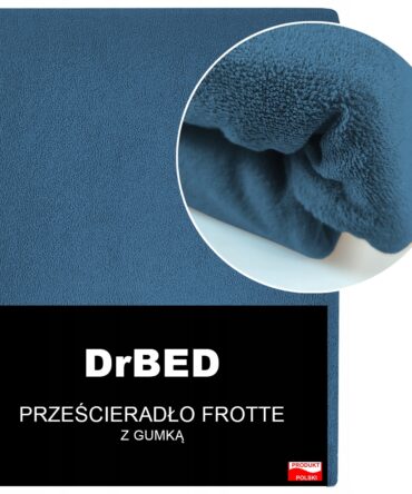 Prześcieradło z Gumką Frotte Oddychające Mięsiste Niebieski Polskie