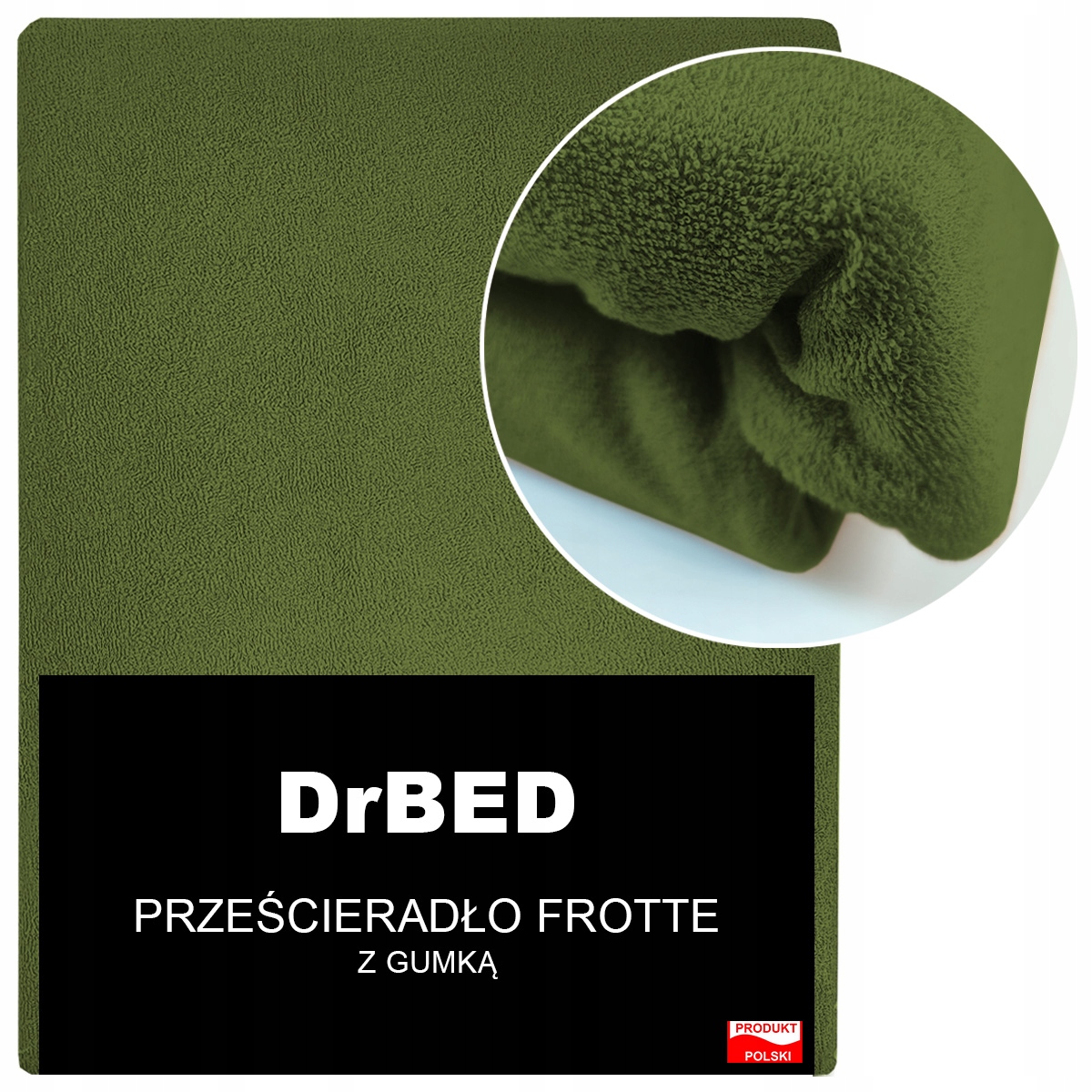 Prześcieradło z Gumką Frotte Oddychające Idealne Dopasowanie Khaki