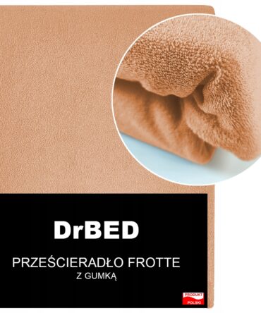 Prześcieradło z Gumką Frotte Elastyczne Mięsiste Miękkie Polskie Brzoskwiniowy
