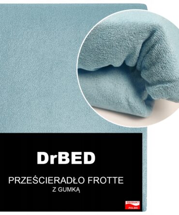 Prześcieradło z Gumką Frotte Niebieskie Oddychające Miękkie Polskie