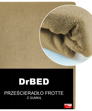 Prześcieradło Frotte z Gumką Elastyczne Oddychające Miękkie Polskie Ciemny Beżowy