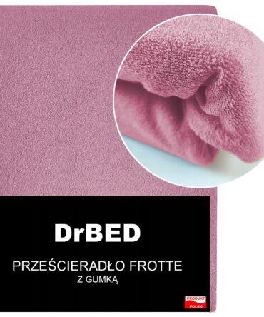 Prześcieradło z Gumką Frotte Oddychające Mięsiste Różowe Polskie Różowy