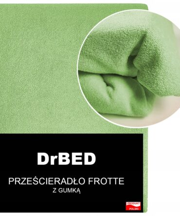 Prześcieradło z Gumką Frotte Elastyczne Mięsiste Zielone Polskie