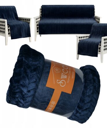Komplet na Kanapę i Fotele Koc Polarowy Narzuta Kapa 2x70x140