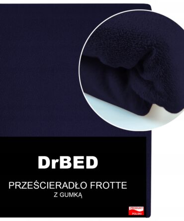 Prześcieradło Frotte z Gumką Mięsiste Oddychające Granatowe Polskie Granatowy