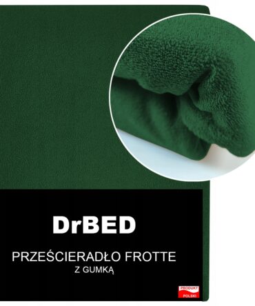 Prześcieradło z Gumką Frotte Oddychające Mięsiste Trwały Kolor PL Butelkowa Zieleń