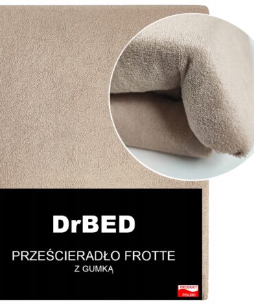 Prześcieradło z Gumką Frotte Beżowe Oddychające Mięsiste Polskie Beżowy