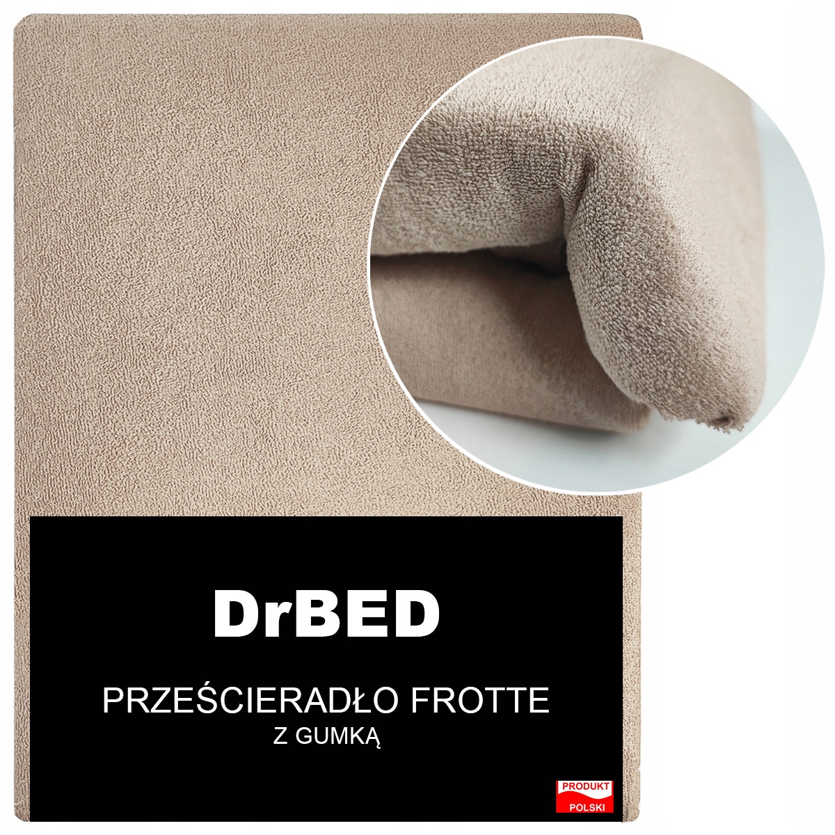 Prześcieradło Frotte z Gumką Elastyczne Oddychające Miękkie Polskie Ciemny Beżowy - obrazek 6