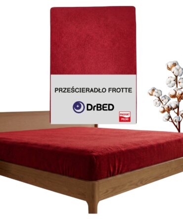Prześcieradło Frotte z Gumką Czerwone Oddychające Mięsiste Polskie Czerwony
