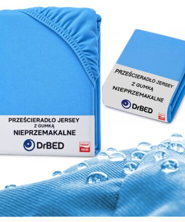 Prześcieradło z Gumką Jersey 100x200 Nieprzemakalne Wodoodporne Niebieskie